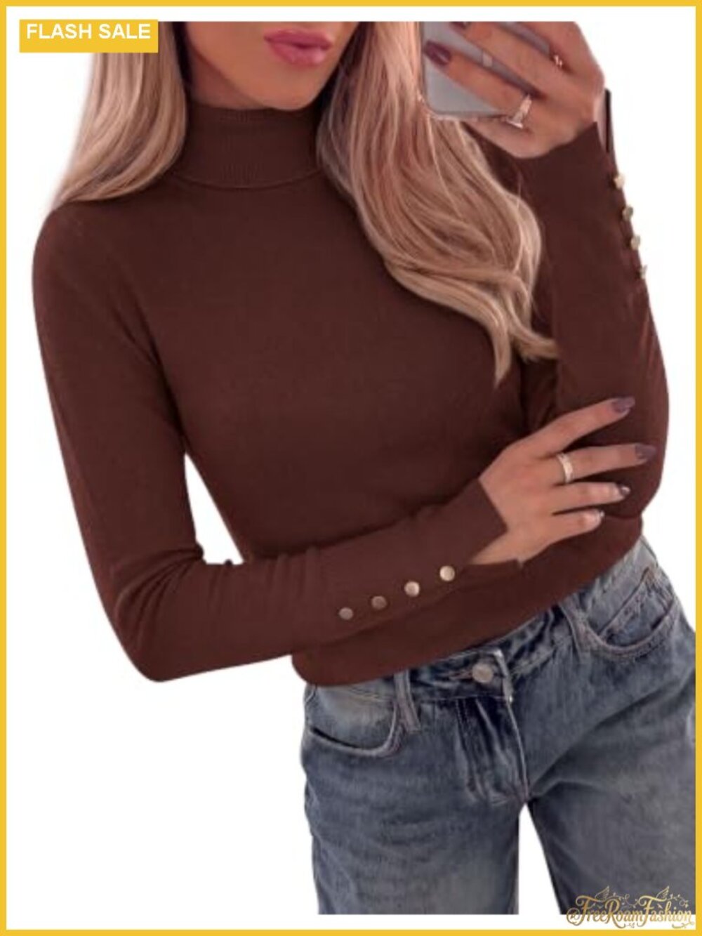 Women's Turtleneck Sweater Long Sleeve Pullover Lightweight Knit Top